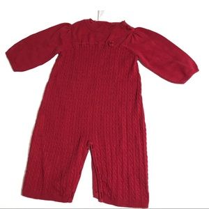 Gymboree Red Kids Romper Cable Knit Christmas
